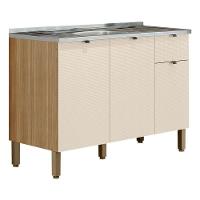 Balcão Para Pia Vert Plus 3 Portas 1 Gaveta 120 Cm Freijó Soft - Kits Paraná - 1