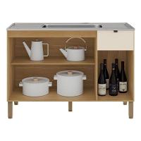 Balcão Para Pia Vert Plus 3 Portas 1 Gaveta 120 Cm Freijó Soft - Kits Paraná - 2