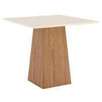 Mesa De Jantar Dora 90cm Canto Reto Sem Vidro Nature Off White Com 4 Cadeiras Bella Linho - Henn - 2