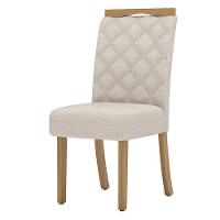 Mesa De Jantar Dora 90cm Canto Reto Sem Vidro Nature Off White Com 4 Cadeiras Bella Linho - Henn - 5