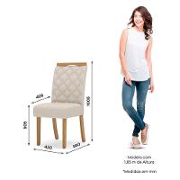 Mesa De Jantar Dora 90cm Canto Reto Sem Vidro Nature Off White Com 4 Cadeiras Bella Linho - Henn - 6