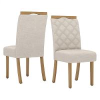 Mesa De Jantar Dora 90cm Canto Reto Sem Vidro Nature Off White Com 4 Cadeiras Bella Linho - Henn - 7