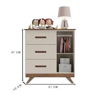 Quarto De Bebê Retrô Maya Com Berço Americano Vitória Off White Carvalho - Carolina - 7