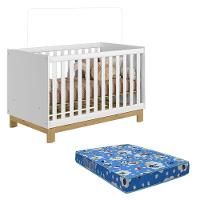 Berço Americano 4315 Q Encanto Slim Branco Acetinado Com Colchão Tend Tudo - Qmovi - 1