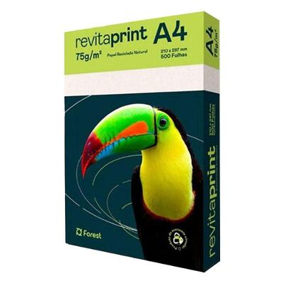 Papel Sulfite A4 75g 500 Folhas Reciclado Natural - Revita Print