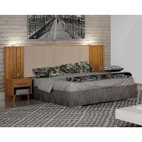 Painel Cabeceira Casal Queen Milano Estofada Com Criado Cinamomo Joli Palha - Leifer Móveis - 3