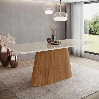 Mesa De Jantar Olivia Ambiente 200 Cm Canto Arredondado Com Vidro Nature Off White - Henn