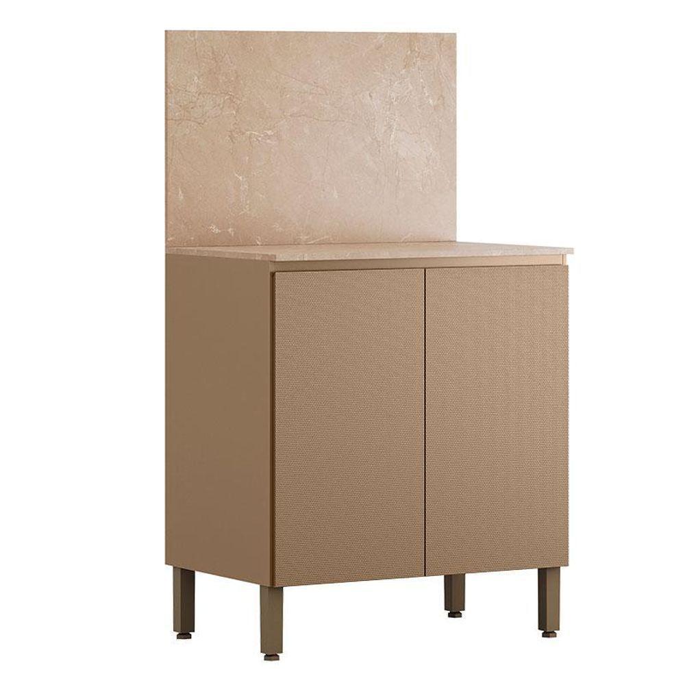 Balcão 2 Portas 80 Cm Art 6018 Com Tampo E Painel Vanilla - Kits Paraná - 1