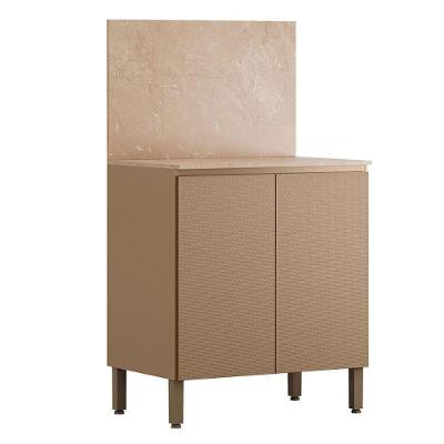 Balcão 2 Portas 80 Cm Art 6018 Com Tampo E Painel Vanilla - Kits Paraná