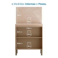 Balcão 2 Portas 80 Cm Art 6018 Com Tampo E Painel Vanilla - Kits Paraná - 3