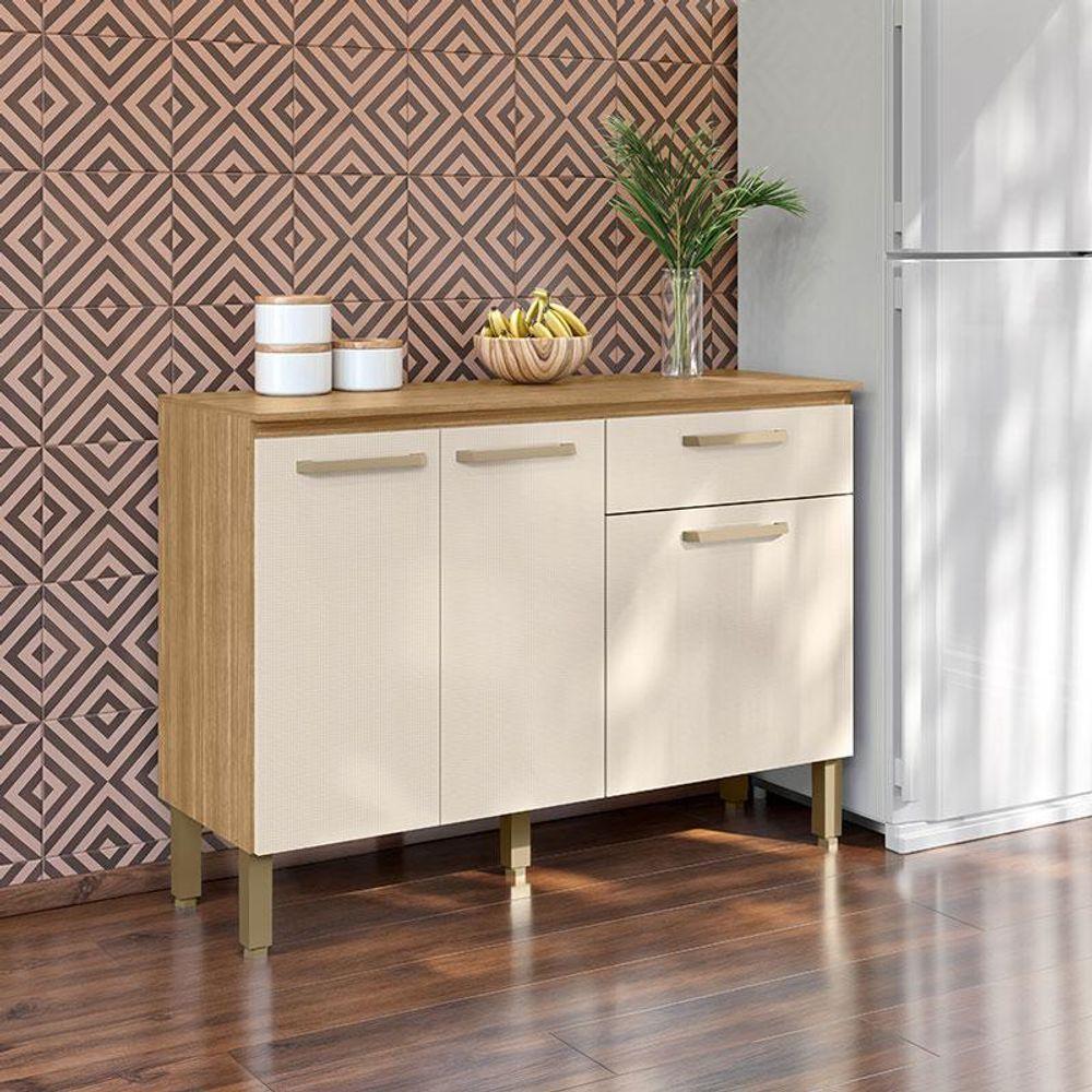 Balcão De Cozinha Versalhes Plus Freijó Soft - Kits Paraná - 3