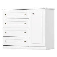 Quarto Infantil 6 Portas Americano Com Berço Multifuncional Cleo Ambiente Branco Fosco E Colchão Ortobom - Henn - 5