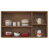 Balcão Para Pia 120cm Com Armário Aéreo 3 Portas Firenze Amêndola Touch Nude Prime Tx - Demóbile - 5