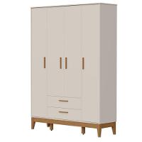 Guarda Roupa Infantil Flip 4 Portas Com Berço Americano Flip Areia Acetinado - Reller - 2