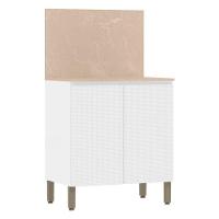 Balcão 2 Portas 80 Cm Art 6018 Com Tampo E Painel Branco ártico - Kits Paraná - 4
