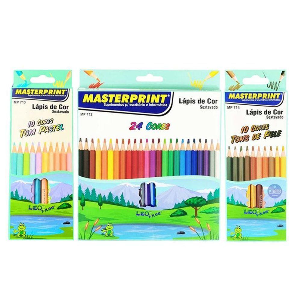 Kit Lápis De Cor Sextavado 44 Cores - Masterprint - 1