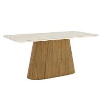 Mesa De Jantar Olivia Ambiente 180 Cm Canto Arredondado Com Vidro Nature Off White - Henn - 3
