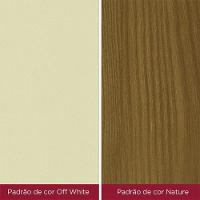 Mesa De Jantar Vértice 120 Cm Canto Reto Sem Vidro Nature Off White - Henn