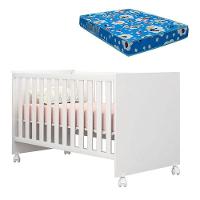 Berço Americano Doce Sonho 100 Branco Brilho Com Colchão Tend Tudo - Qmovi - 1