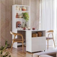 Armário Multifuncional Com Escrivaninha Retrátil Duo Branco - Kits Paraná - 1