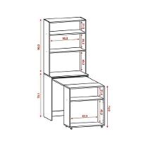 Armário Multifuncional Com Escrivaninha Retrátil Duo Branco - Kits Paraná - 5