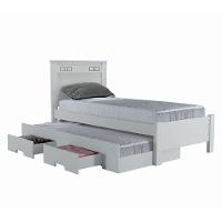 Cama Solteiro Com Auxiliar Star New Branco - Leifer Móveis - 1