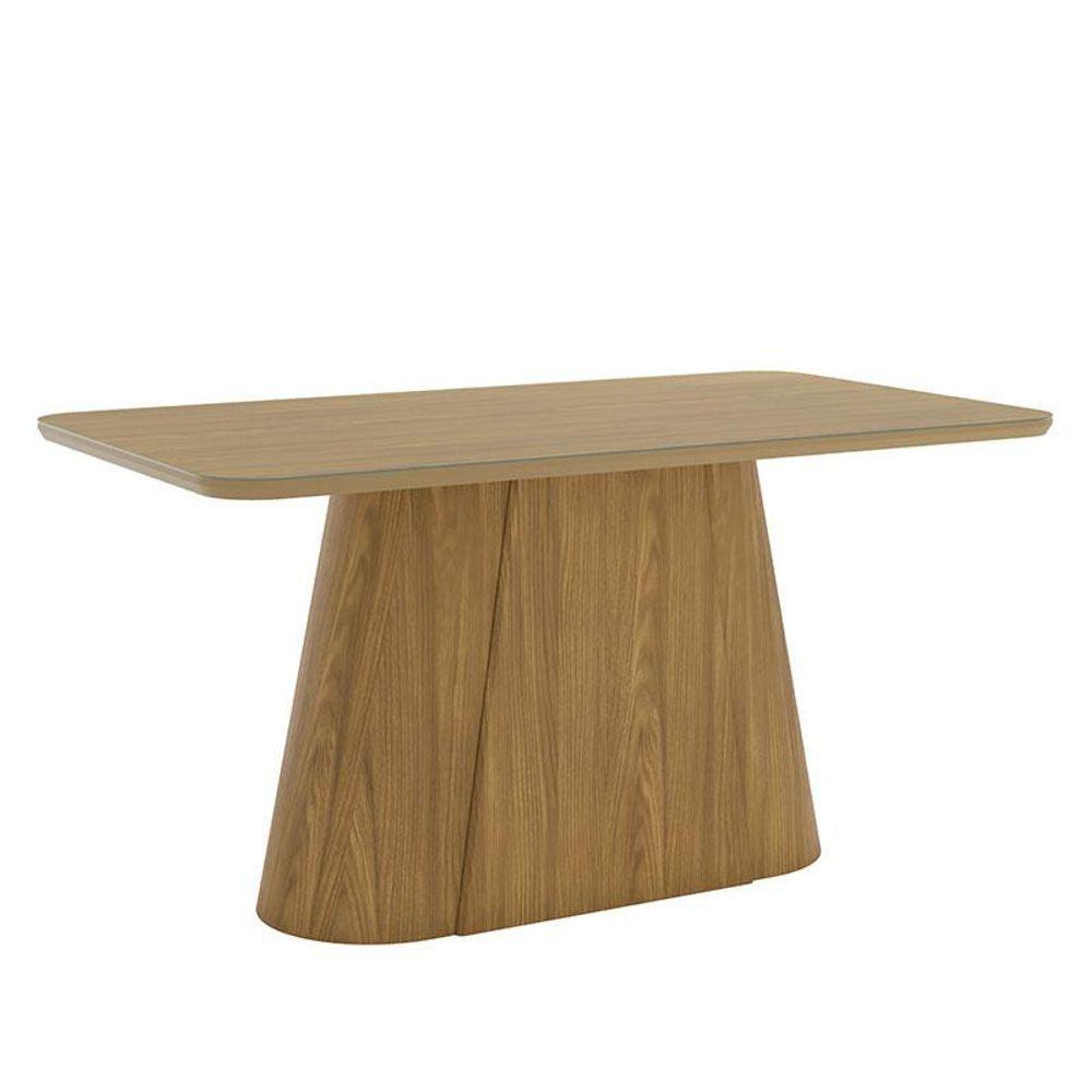 Mesa De Jantar Olivia Ambiente 160 Cm Canto Arredondado Com Vidro Nature - Henn - 3
