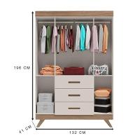 Quarto De Bebê Retrô Maya Com Berço Americano Vitória Off White Carvalho Com Colchão Gazin - Carolina - 10