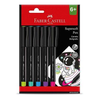 Caneta Supersoft Pen 1.0mm Bpsses5zf 5 Cores - Faber Castell