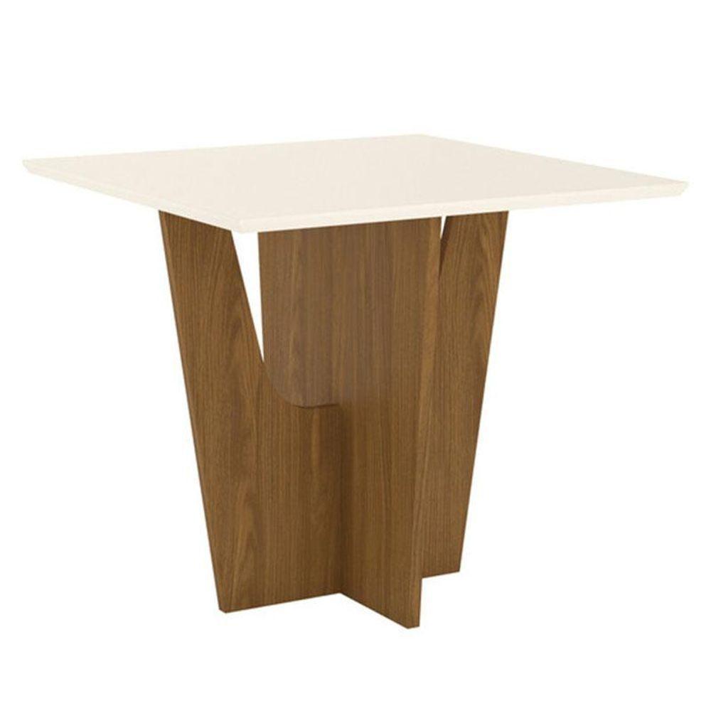 Mesa De Jantar Vértice 90 Cm Canto Reto Sem Vidro Nature Off White - Henn - 1