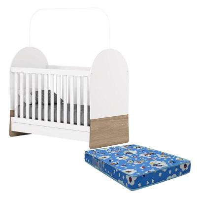 Berço Mini Cama Magia Branco Jequitibá Hp Com Colchão 130x60 Tend Tudo Móveis - Henn