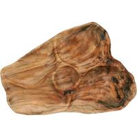 Wood Petisqueira 4X54X37Cm Madeira Natural Com 5 Divisoes