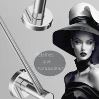 Porta Toalha Toalheiro Para Banheiro Alto Brilho Atenas 55cm - 2