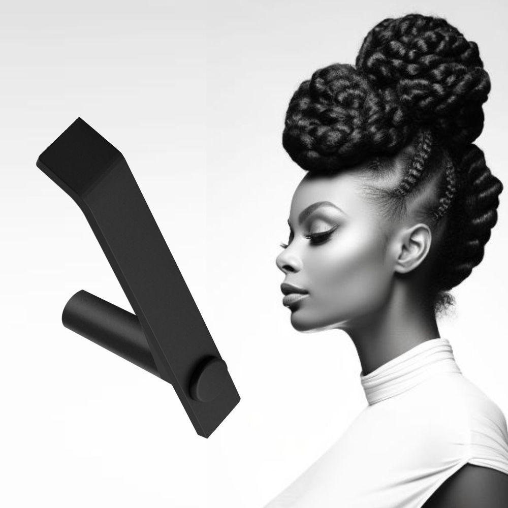 Porta Papel Higiênico Para Banheiro Preto Fosco Patmos Grego Metal - 2