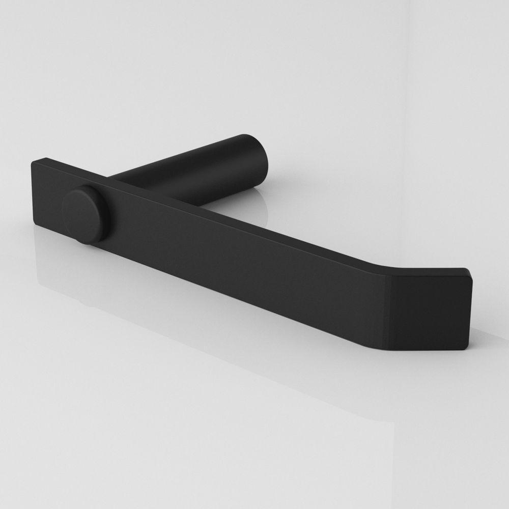 Porta Papel Higiênico Para Banheiro Preto Fosco Patmos Grego Metal - 3