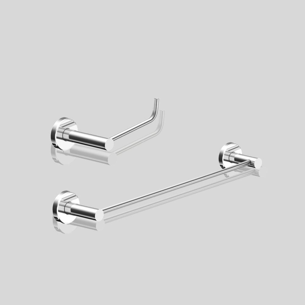 Kit De Acessórios Para Banheiro Alto Brilho 2 Peças Grego Metal 2010at - 3