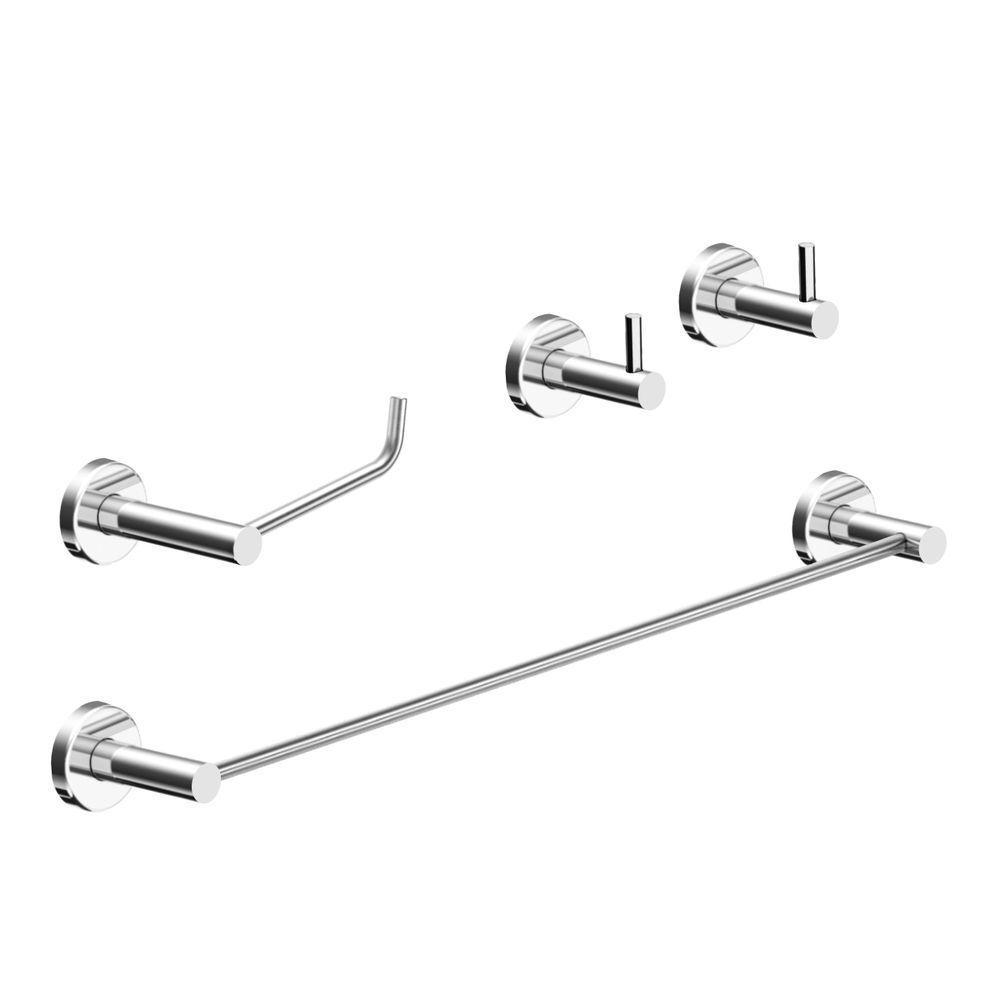 Kit De Acessórios Para Banheiro Alto Brilho 4 Peças Grego Metal 2050at - 1