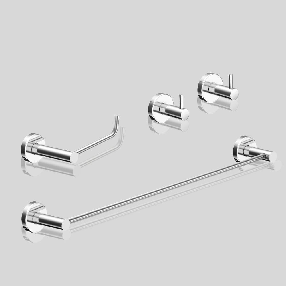 Kit De Acessórios Para Banheiro Alto Brilho 4 Peças Grego Metal 2050at - 3