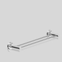 Porta Toalha Toalheiro Duplo Para Banheiro Alto Brilho Atenas 45cm