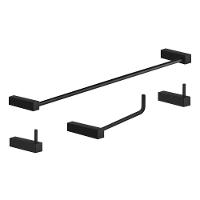 Kit De Acessórios Para Banheiro Preto Fosco 4 Peças Grego Metal 2050tr - 1