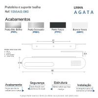 Prateleira Com Toalheiro Para Banheiro Escovado Agata 60cm - 2