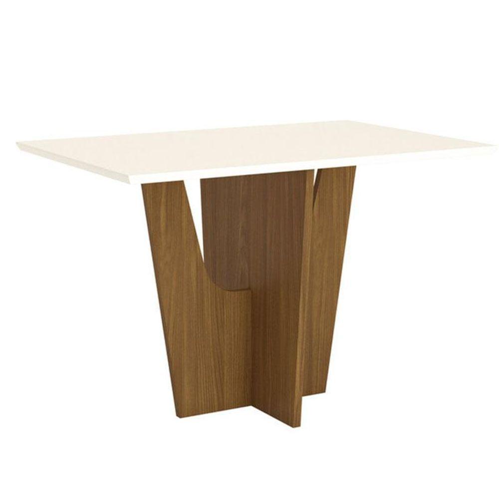 Mesa De Jantar Vértice 120 Cm Ambiente Canto Reto Sem Vidro Nature Off White - Henn - 5