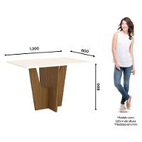 Mesa De Jantar Vértice 120 Cm Ambiente Canto Reto Sem Vidro Nature Off White - Henn - 2