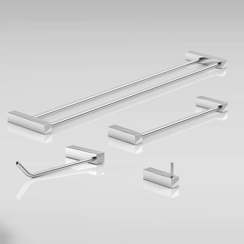 Kit Acessórios Para Banheiro Alto Brilho 4 Peças Grego Metal 2060tr - 3