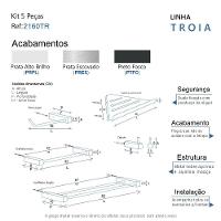 Kit Acessórios Para Banheiro Preto Fosco 5 Peças Grego Metal 2160tr - 9