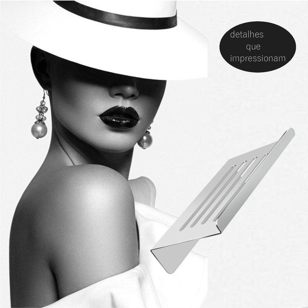 Saboneteira Para Banheiro Alto Brilho Grega Aço Inox 14cm - 2