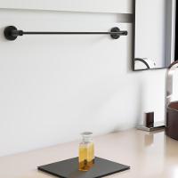 Porta Toalha Toalheiro Para Banheiro Preto Fosco Atenas 55cm - 3