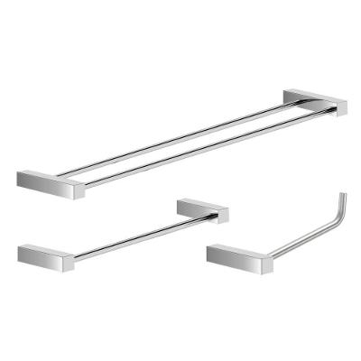 Kit Acessórios Para Banheiro Escovado 3 Peças Grego Metal 2040tr