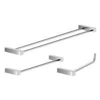 Kit Acessórios Para Banheiro Escovado 3 Peças Grego Metal 2040tr - 1