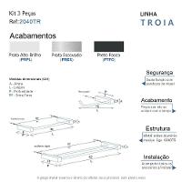 Kit Acessórios Para Banheiro Escovado 3 Peças Grego Metal 2040tr - 7